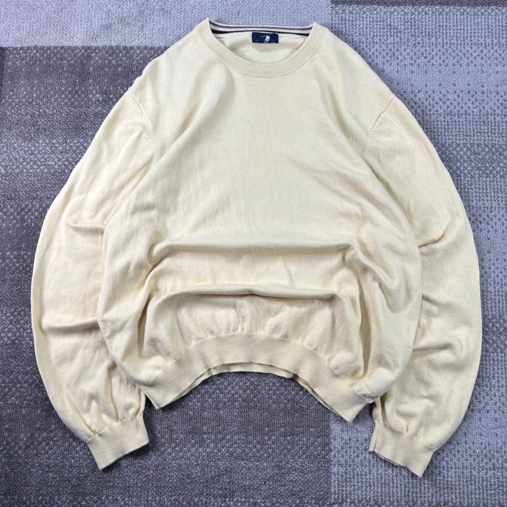 Brooks Brothers 346 Mens XL Yellow‎ Cotton Cashmere Blend Crewneck Sweater